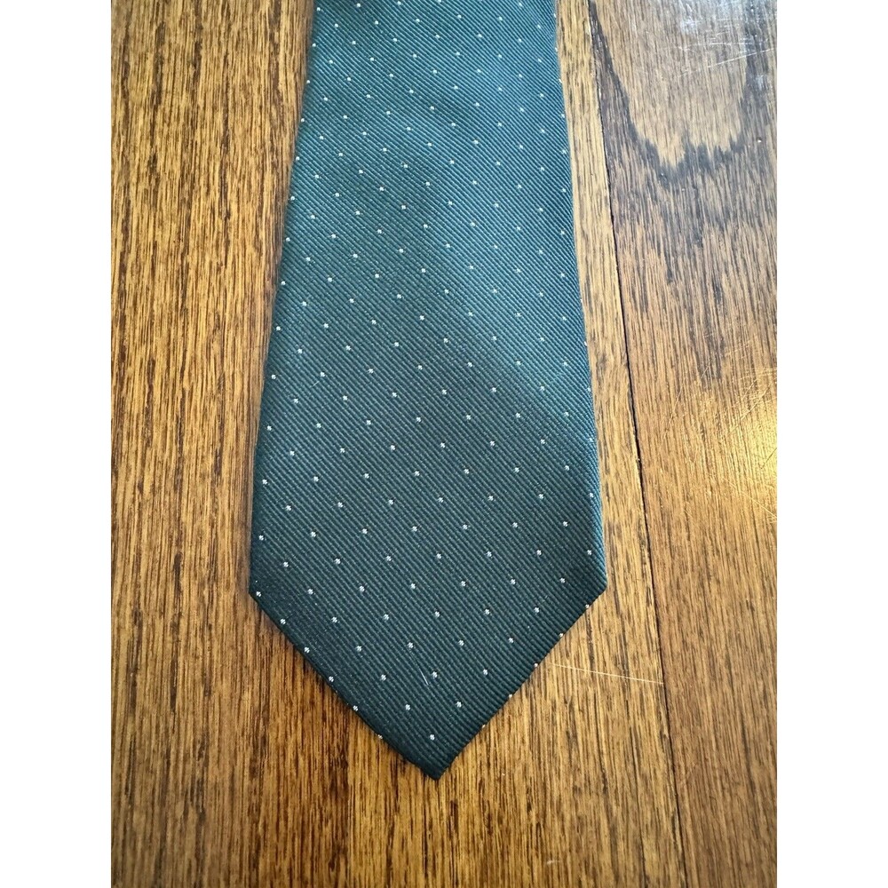 J.Crew Men's Skinny Silk Tie Dark Green White Micro Polka Dot 2.5” x 60” Slim